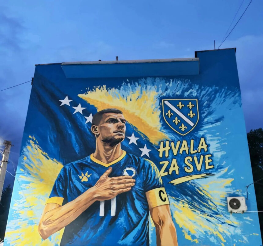 Brezanska razglednica za Svjetsko prvenstvo: Mural Edina Džeke privlači pažnju