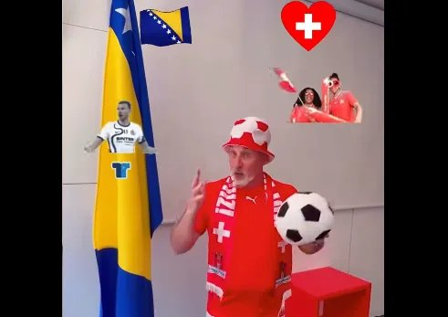 Švicarski ambasador u BiH Gabriele Derighetti poručio da sa BiH ima posebnu vezu: Neka bolji tim pobijedi