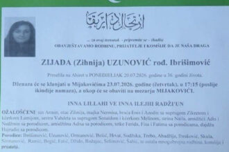Poznat termin dženaze Zijadi Uzunović koju je Amir izbo na smrt