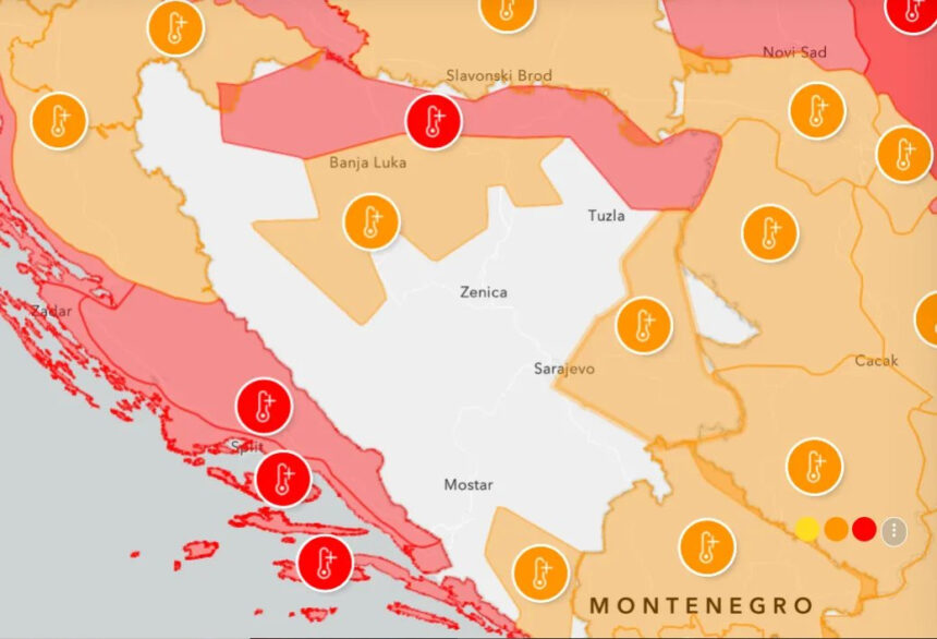 Crveni meteoalarm za Prijedor, Brčko i Bijeljinu, narandžasti za još pet regija u BiH