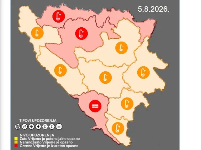Na jugu i do 42 stepena, izbjegavajte duži boravak na otvorenom
