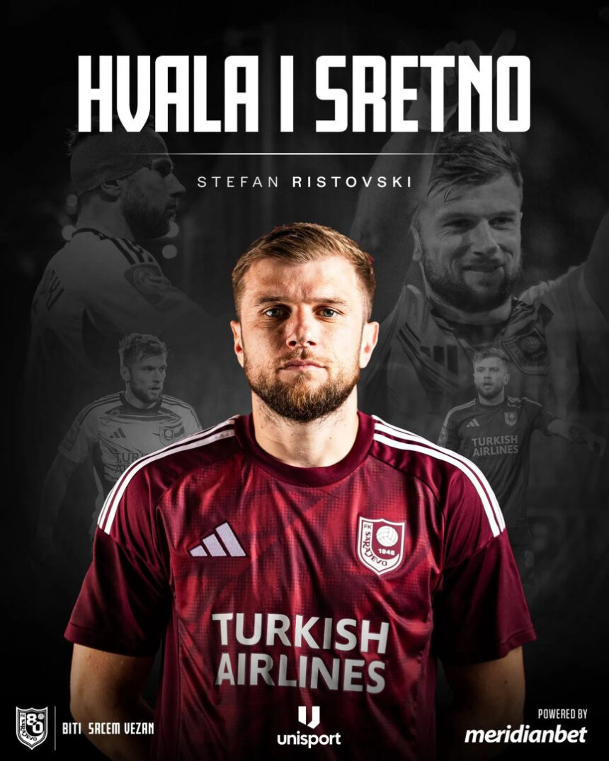 Sporazumni raskid na Koševu: Stefan Ristovski više nije nogometaš Sarajeva
