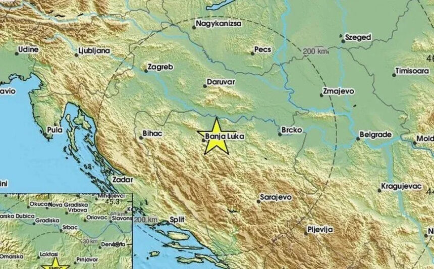 Novi zemljotres u BiH, epicentar u blizini Banjaluke