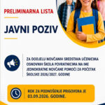 Objavljena preliminarna lista učenika povratnika koji će dobiti jednokratnu pomoć za početak školske godine