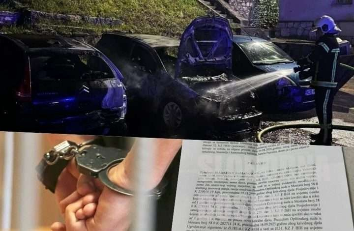 PRESUDA ZA AUTO-BUKTINJU U MOSTARU: Rijad Riky Rahmanović, nakon priznanja krivice, za paljenje 7 vozila osuđen na godnu dana zatvora