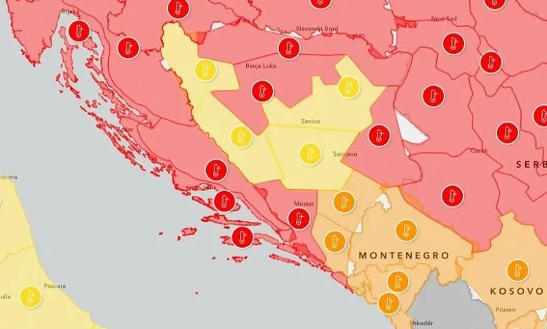 Za područje Mostara, Banje Luke, Prijedora i Višegrada upaljen crveni meteoalarm