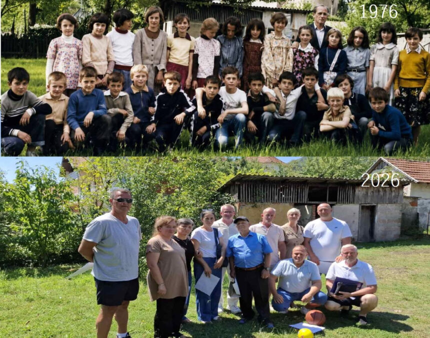 Nekadašnji učenici prvog razreda škole u Diviču okupile se nakon 50 godina, a učitelj Mustafa Pašić im održao čas (FOTO)