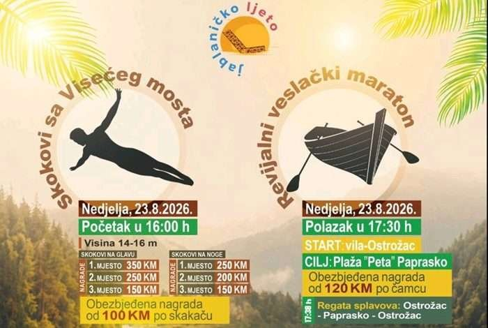 Bogata nedjelja na Jablaničkom jezeru: Skokovi sa Visećeg mosta, maraton i regata