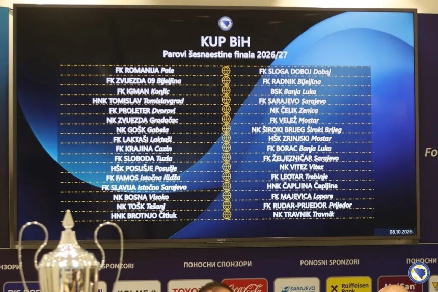 Izvučeni parovi šesnaestine finala Kupa BiH, utakmice na programu 28. oktobra
